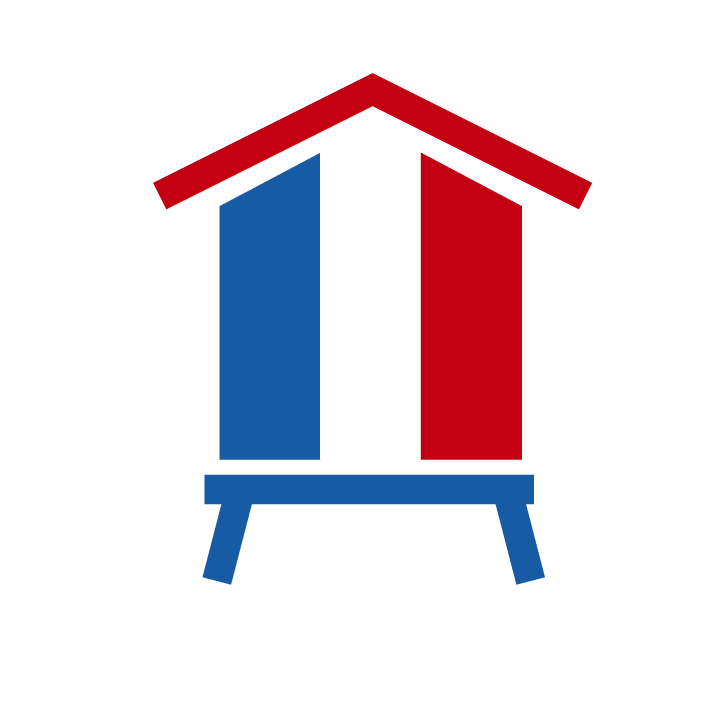 Logo ruche aux couleurs du drapeau francais